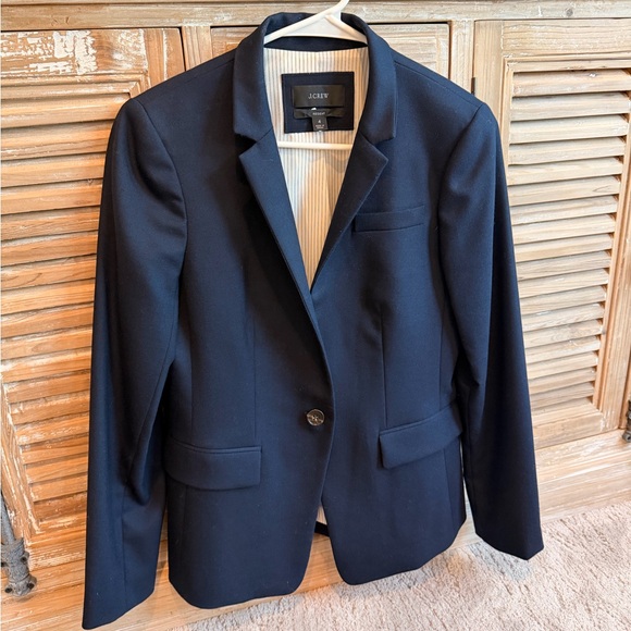 J. Crew Preppy Wool Regent Blazer in Navy Blue (Size 4) - Picture 3 of 11